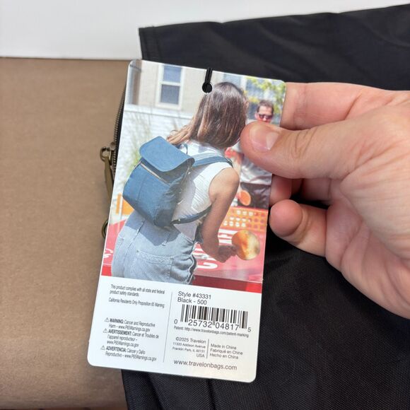 Travelon Anti-Theft Signature Slim Travel Backpack Nylon Black RFID Blocking NWT main image 4